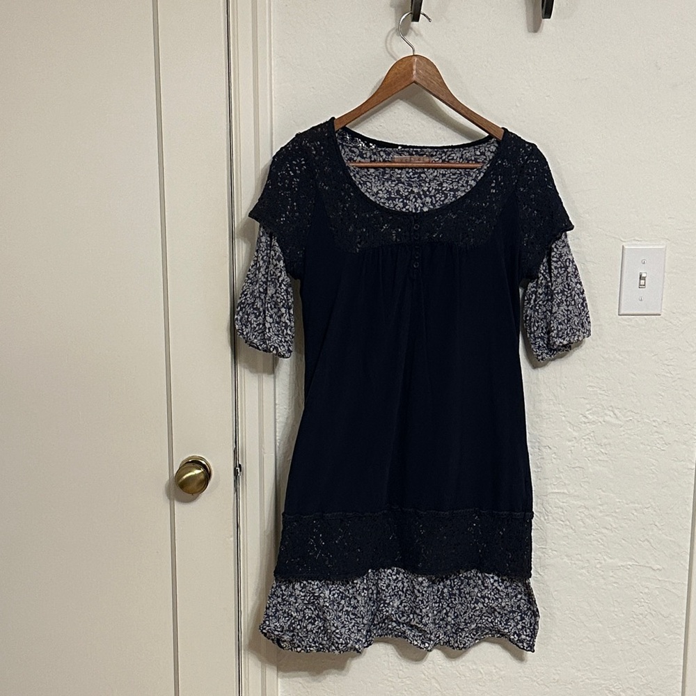 Navy, Blue, and White Women's Smock Dress